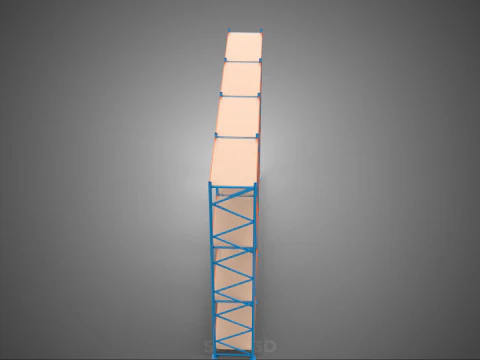 WOOD STEEL WAREHOUSE METAL SHELVING ORGANIZE STORAGE RACK SHELF 3D Model
