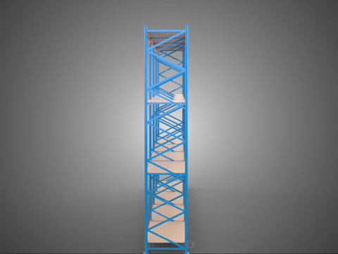 WOOD STEEL WAREHOUSE METAL SHELVING ORGANIZE STORAGE RACK SHELF 3D Model
