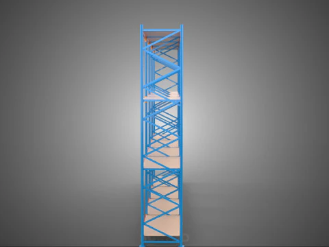 WOOD STEEL WAREHOUSE METAL SHELVING ORGANIZE STORAGE RACK SHELF 3D Model