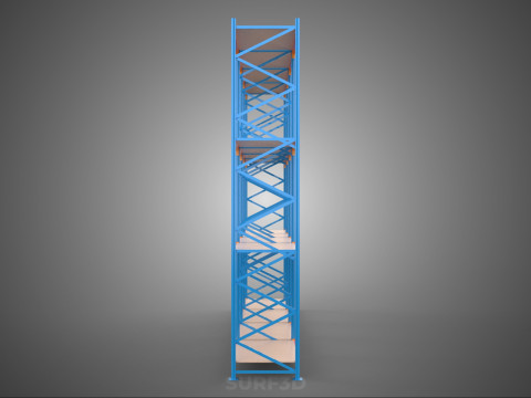 WOOD STEEL WAREHOUSE METAL SHELVING ORGANIZE STORAGE RACK SHELF 3D Model