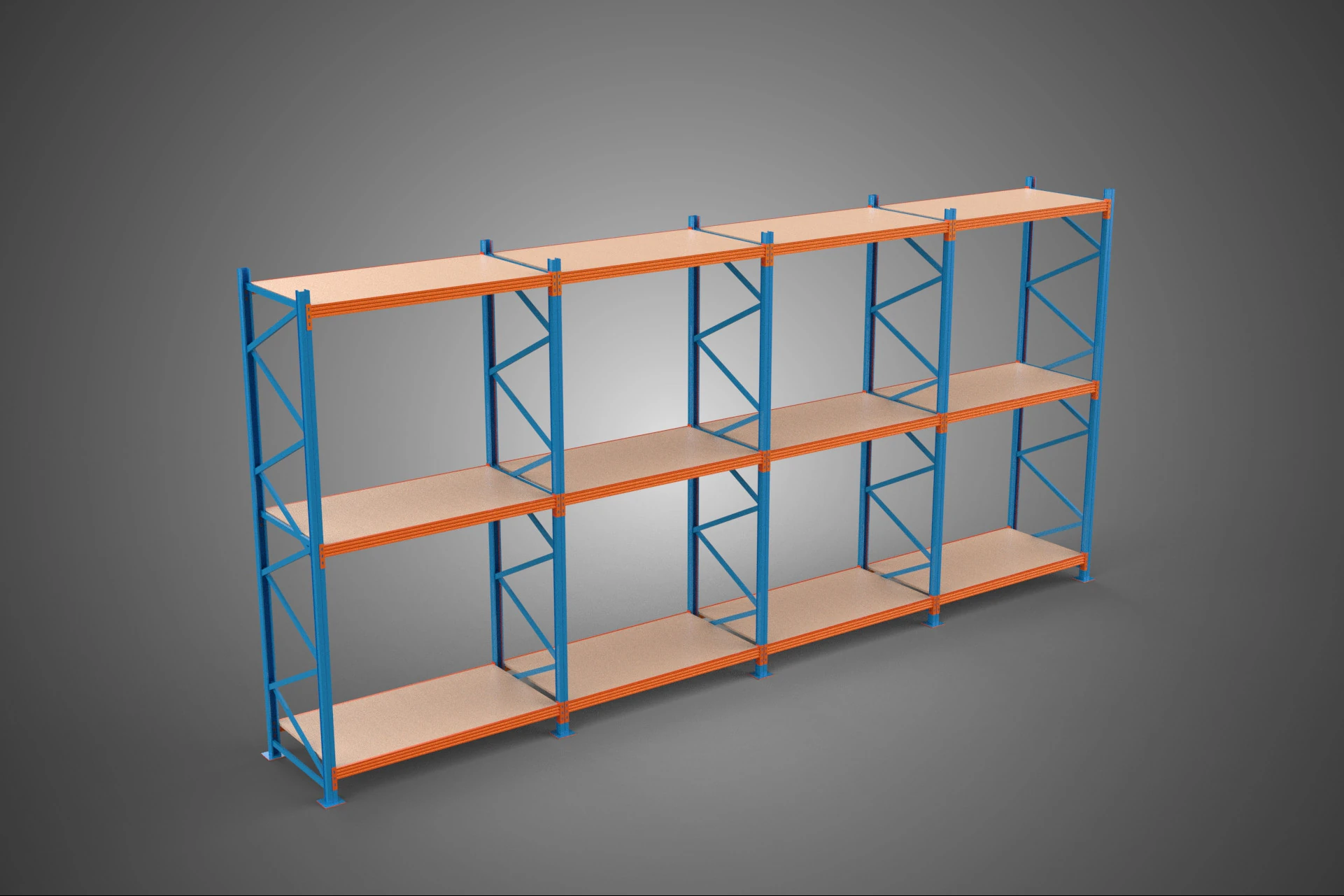 SHELF WOOD STEEL WAREHOUSE METAL SHELVING STORAGE RACK ORGANIZE 3D Model .c4d .max .obj .3ds .fbx .stl .blend 