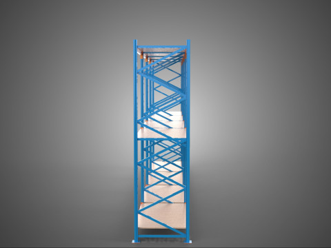 SHELF WOOD STEEL WAREHOUSE METAL SHELVING STORAGE RACK ORGANIZE Modèle 3D