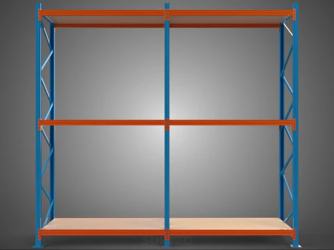FRAME SHELF WOOD STEEL WAREHOUSE METAL SHELVES STORAGE RACK TRAY 3D Model