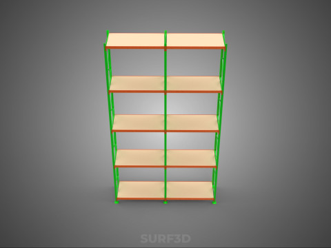 VERTICAL TOWER WOOD STEEL WAREHOUSE METAL SHELVING STORAGE RACK 3D 模型