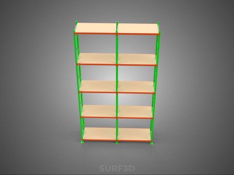 VERTICAL TOWER WOOD STEEL WAREHOUSE METAL SHELVING STORAGE RACK 3D 模型