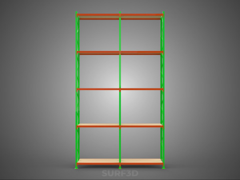 VERTICAL TOWER WOOD STEEL WAREHOUSE METAL SHELVING STORAGE RACK 3D 模型