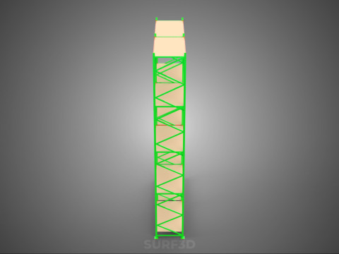 VERTICAL TOWER WOOD STEEL WAREHOUSE METAL SHELVING STORAGE RACK 3D 模型
