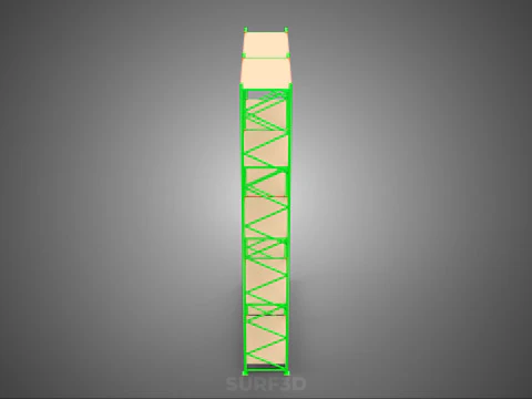 VERTICAL TOWER WOOD STEEL WAREHOUSE METAL SHELVING STORAGE RACK 3D Model