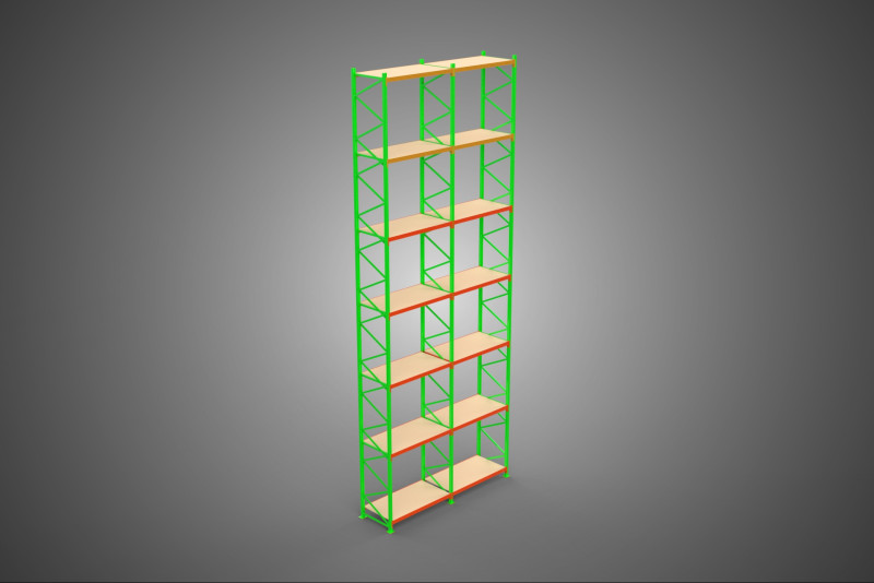UPRIGHT TOWER WOOD STEEL WAREHOUSE METAL SHELVING STORAGE RACK 3D Model .c4d .max .obj .3ds .fbx .stl .blend 
