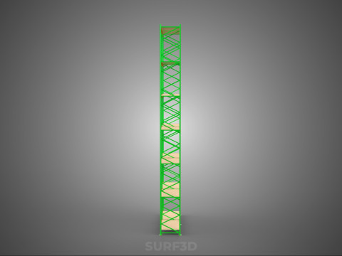 UPRIGHT TOWER WOOD STEEL WAREHOUSE METAL SHELVING STORAGE RACK 3D Model