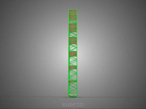 UPRIGHT TOWER WOOD STEEL WAREHOUSE METAL SHELVING STORAGE RACK 3D Model