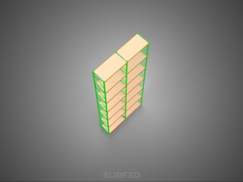 UPRIGHT TOWER WOOD STEEL WAREHOUSE METAL SHELVING STORAGE RACK 3D Model