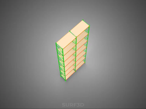 UPRIGHT TOWER WOOD STEEL WAREHOUSE METAL SHELVING STORAGE RACK 3D Model