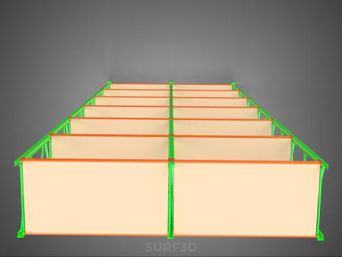 UPRIGHT TOWER WOOD STEEL WAREHOUSE METAL SHELVING STORAGE RACK 3D Model