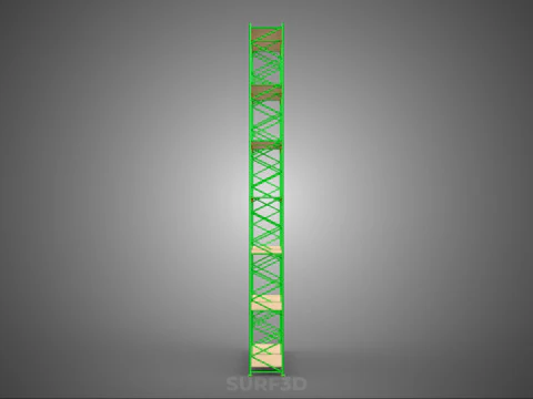 UPRIGHT TOWER WOOD STEEL WAREHOUSE METAL SHELVING STORAGE RACK 3D Model