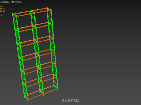 UPRIGHT TOWER WOOD STEEL WAREHOUSE METAL SHELVING STORAGE RACK 3D Model