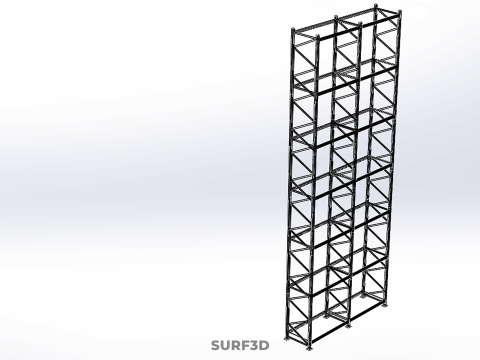 UPRIGHT TOWER WOOD STEEL WAREHOUSE METAL SHELVING STORAGE RACK 3D Model
