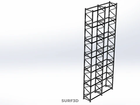 UPRIGHT TOWER WOOD STEEL WAREHOUSE METAL SHELVING STORAGE RACK 3D Model