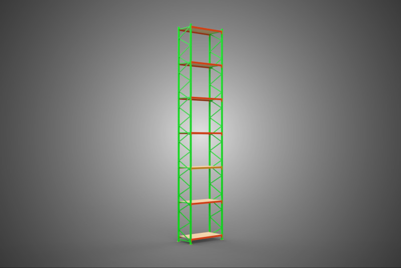 TOWER RACK UPRIGHT VERTICAL WOOD METAL WAREHOUSE SHELVES STORAGE Model 3D .c4d .max .obj .3ds .fbx .stl .blend