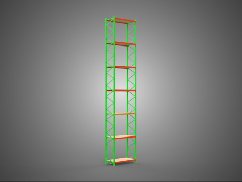 TOWER RACK UPRIGHT VERTICAL WOOD METAL WAREHOUSE SHELVES STORAGE 3D Model