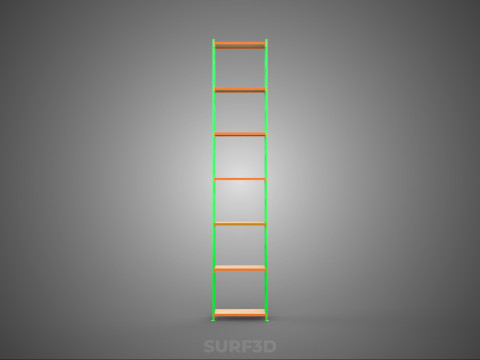TOWER RACK UPRIGHT VERTICAL WOOD METAL WAREHOUSE SHELVES STORAGE Model 3D