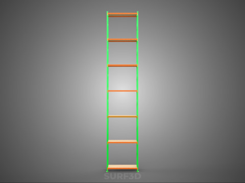 TOWER RACK UPRIGHT VERTICAL WOOD METAL WAREHOUSE SHELVES STORAGE Model 3D