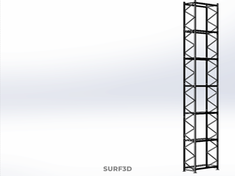TOWER RACK UPRIGHT VERTICAL WOOD METAL WAREHOUSE SHELVES STORAGE Model 3D