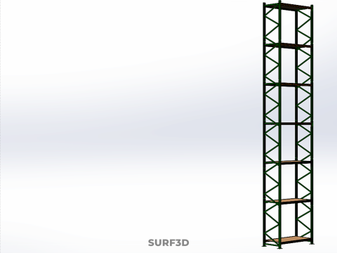 TOWER RACK UPRIGHT VERTICAL WOOD METAL WAREHOUSE SHELVES STORAGE Model 3D