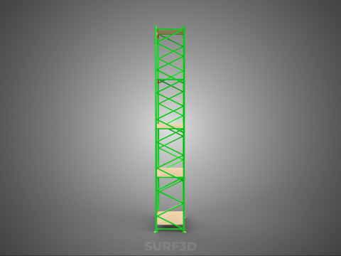 VERTICAL UPRIGHT TOWER WOOD STEEL METAL SHELVING STORAGE RACK UP Modelo 3D
