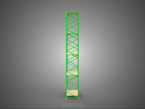 VERTICAL UPRIGHT TOWER WOOD STEEL METAL SHELVING STORAGE RACK UP 3D Model