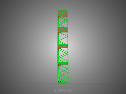 VERTICAL UPRIGHT TOWER WOOD STEEL METAL SHELVING STORAGE RACK UP Modelo 3D