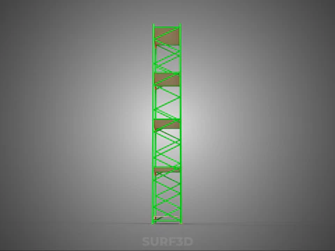 VERTICAL UPRIGHT TOWER WOOD STEEL METAL SHELVING STORAGE RACK UP 3D Model