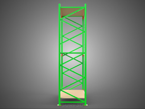 FRAME RACK SHELF WOOD STEEL WAREHOUSE METAL SHELVES STORAGE TRAY 3D Model