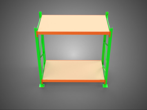 FRAME RACK SHELF WOOD WAREHOUSE METAL MODULAR SHELVING STORAGE 3D मॉडल
