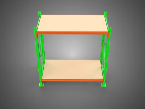 FRAME RACK SHELF WOOD WAREHOUSE METAL MODULAR SHELVING STORAGE 3D Model