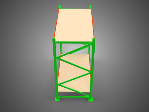 FRAME RACK SHELF WOOD WAREHOUSE METAL MODULAR SHELVING STORAGE 3D मॉडल