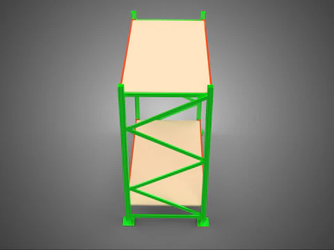 FRAME RACK SHELF WOOD WAREHOUSE METAL MODULAR SHELVING STORAGE 3D Model