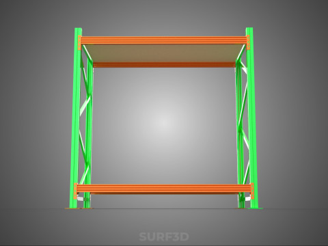 FRAME RACK SHELF WOOD WAREHOUSE METAL MODULAR SHELVING STORAGE 3D मॉडल