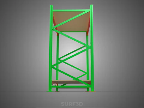 FRAME RACK SHELF WOOD WAREHOUSE METAL MODULAR SHELVING STORAGE 3D Model