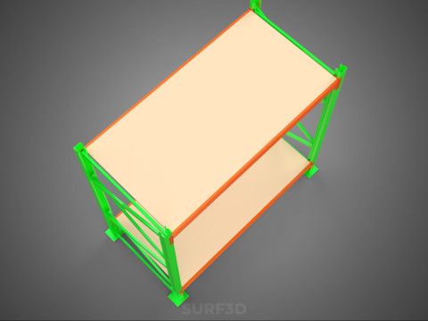 FRAME RACK SHELF WOOD WAREHOUSE METAL MODULAR SHELVING STORAGE 3D मॉडल
