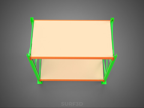 FRAME RACK SHELF WOOD WAREHOUSE METAL MODULAR SHELVING STORAGE 3D मॉडल