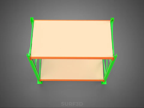 FRAME RACK SHELF WOOD WAREHOUSE METAL MODULAR SHELVING STORAGE 3D Model