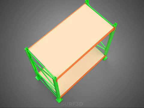 FRAME RACK SHELF WOOD WAREHOUSE METAL MODULAR SHELVING STORAGE 3D Model