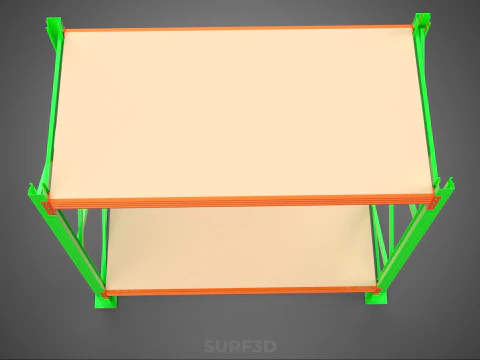 FRAME RACK SHELF WOOD WAREHOUSE METAL MODULAR SHELVING STORAGE 3D Model