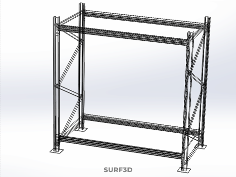 FRAME RACK SHELF WOOD WAREHOUSE METAL MODULAR SHELVING STORAGE 3D मॉडल