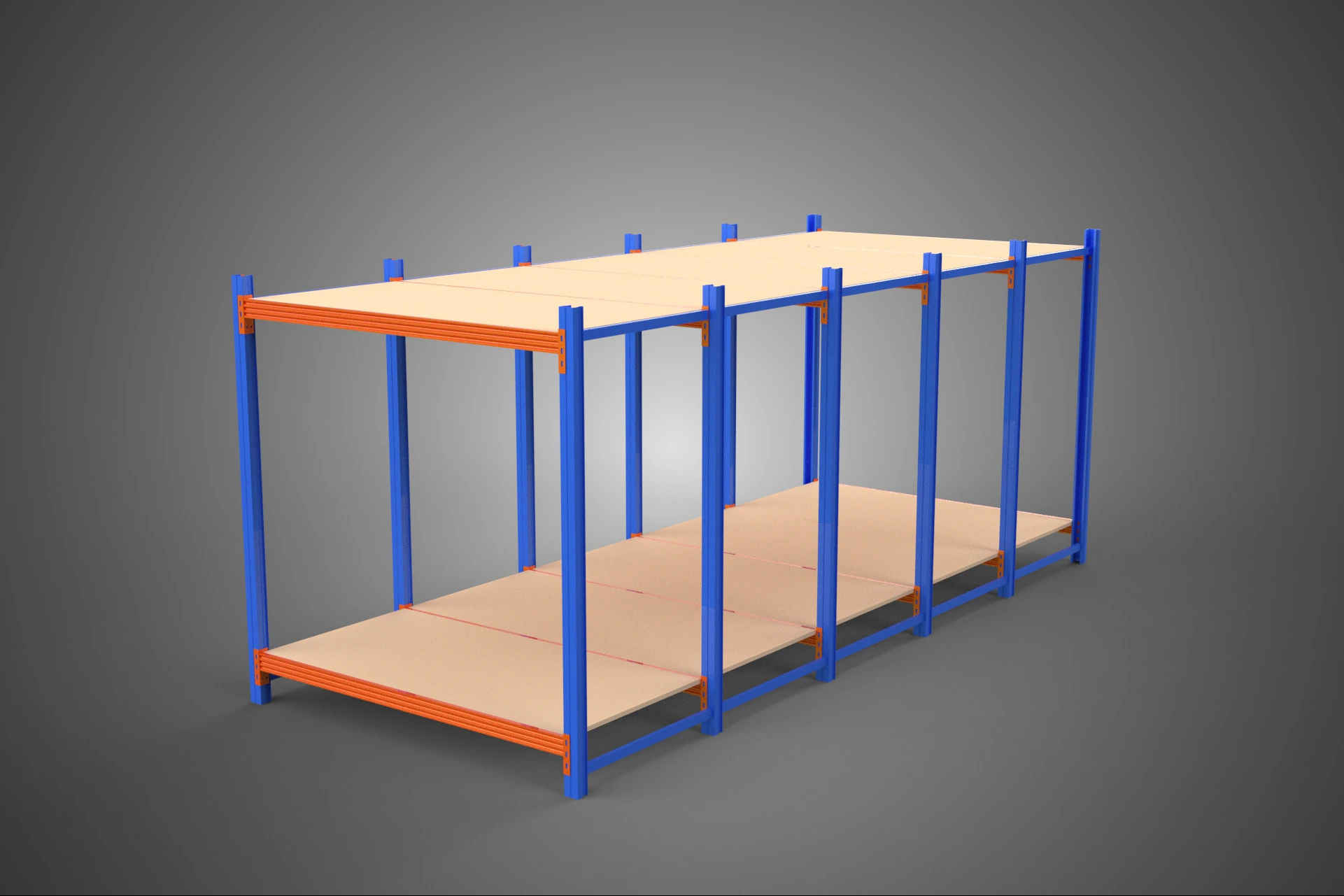 FRAME HORIZONTAL WOOD METAL WAREHOUSE SHELVING STORAGE RACK TRAY 3D Model .c4d .max .obj .3ds .fbx .stl .blend