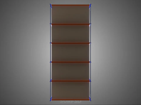 FRAME HORIZONTAL WOOD METAL WAREHOUSE SHELVING STORAGE RACK TRAY 3D Model