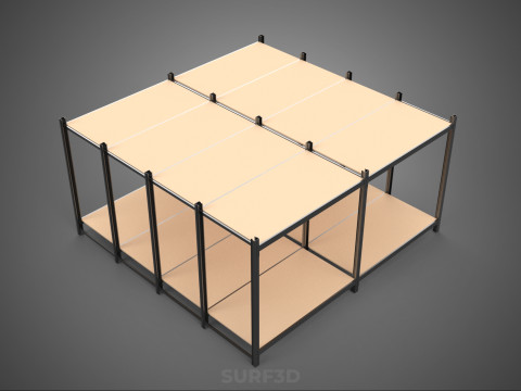 MODÜLER EKRAN ÇERÇEVE DEPO RAF DEPOLAMA RAF AHŞAP METAL 3D Model