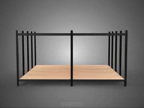 MODULAR DISPLAY FRAME WAREHOUSE SHELVING STORAGE RACK WOOD METAL 3D Model