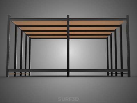 MODÜLER EKRAN ÇERÇEVE DEPO RAF DEPOLAMA RAF AHŞAP METAL 3D Model